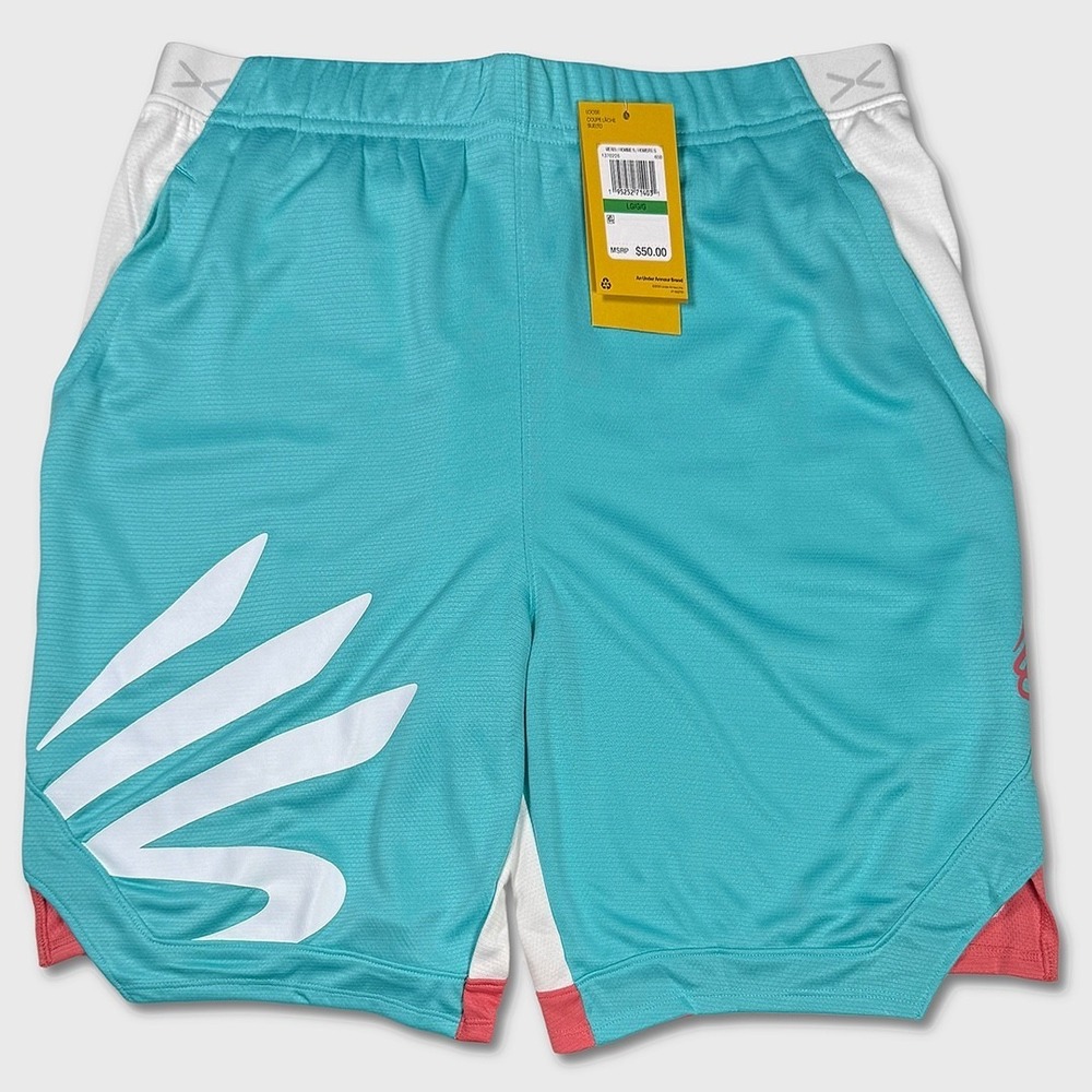 Under Armour Curry Splash Basketball Shorts - NWT Mens Large Teal - #49571-K5